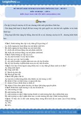Đề thi giữa học kì 2 Sinh 11 Chân trời sáng tạo - Đề số 3